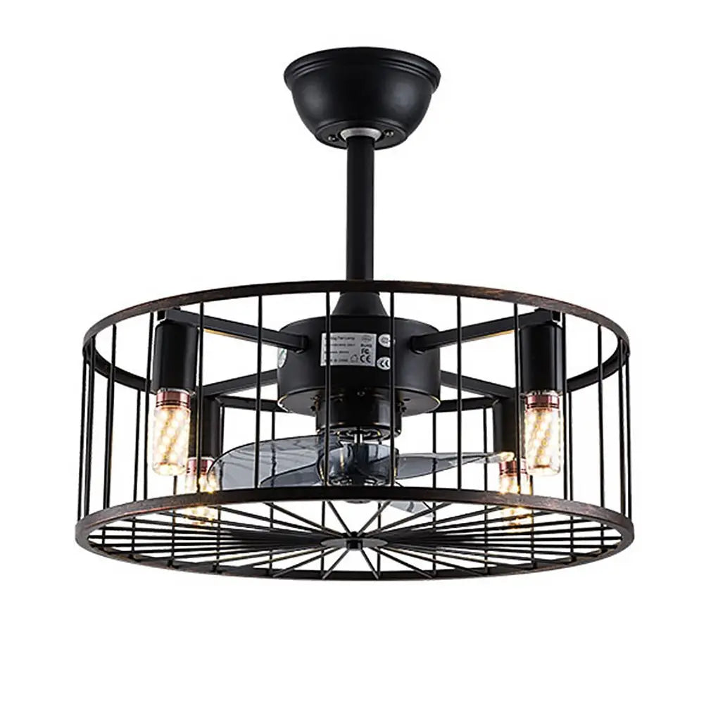 Retro Industrial Bladeless Ceiling Fan Lamp with Three-Speed Wind Regulation and Silent Operation Luxe
