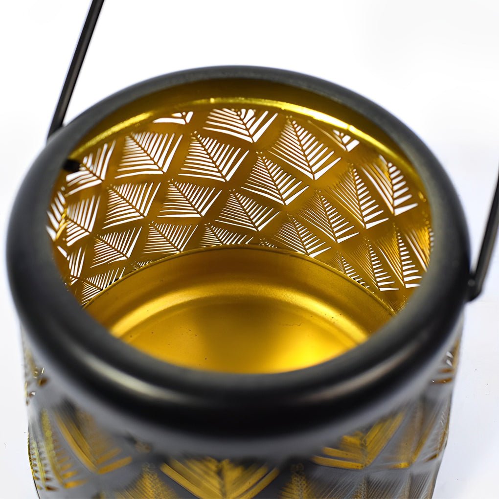 Retro Iron Mesh Solar Hanging Lanterns, 2-Pack — Black, LED, IP55 Weatherproof, 4.7" × 9.3"