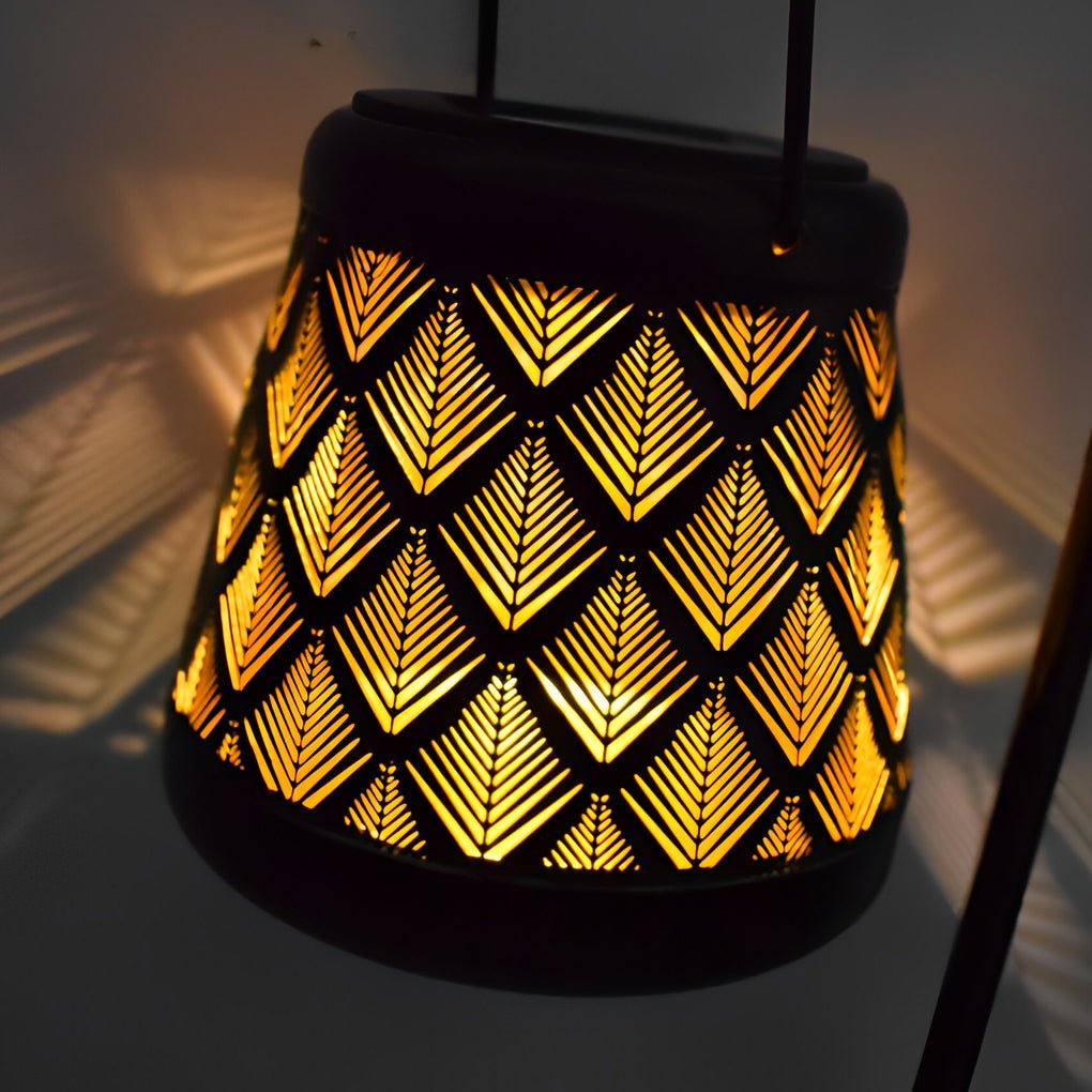 Retro Iron Mesh Solar Hanging Lanterns, 2-Pack — Black, LED, IP55 Weatherproof, 4.7" × 9.3"