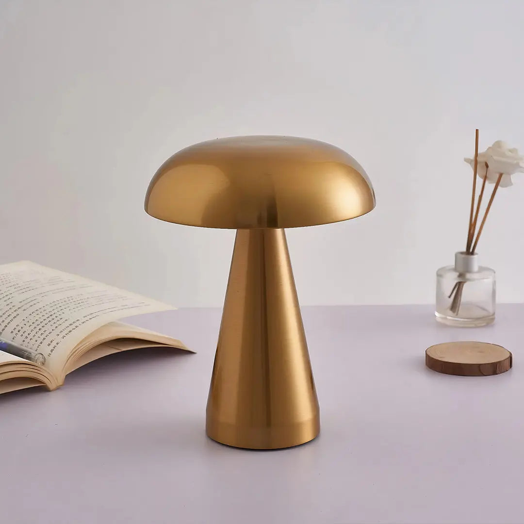 Creative Dimmable Retro Metal Mushroom Table Lamp - Iron Design Luxe