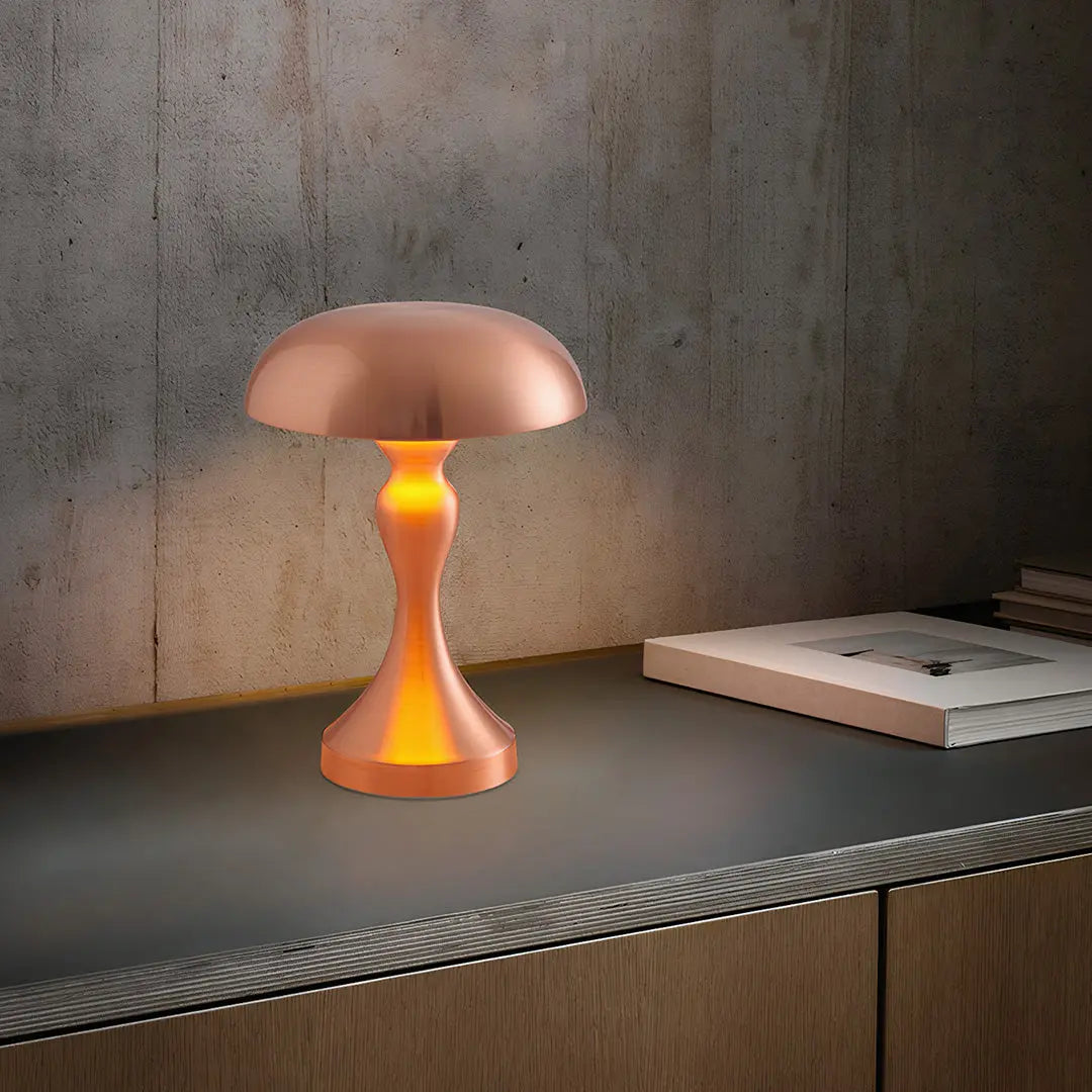 Creative Dimmable Retro Metal Mushroom Table Lamp - Iron Design Luxe