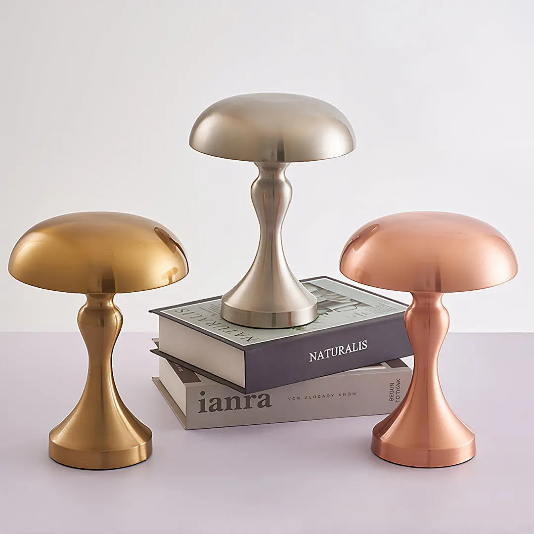 Creative Dimmable Retro Metal Mushroom Table Lamp - Iron Design Luxe