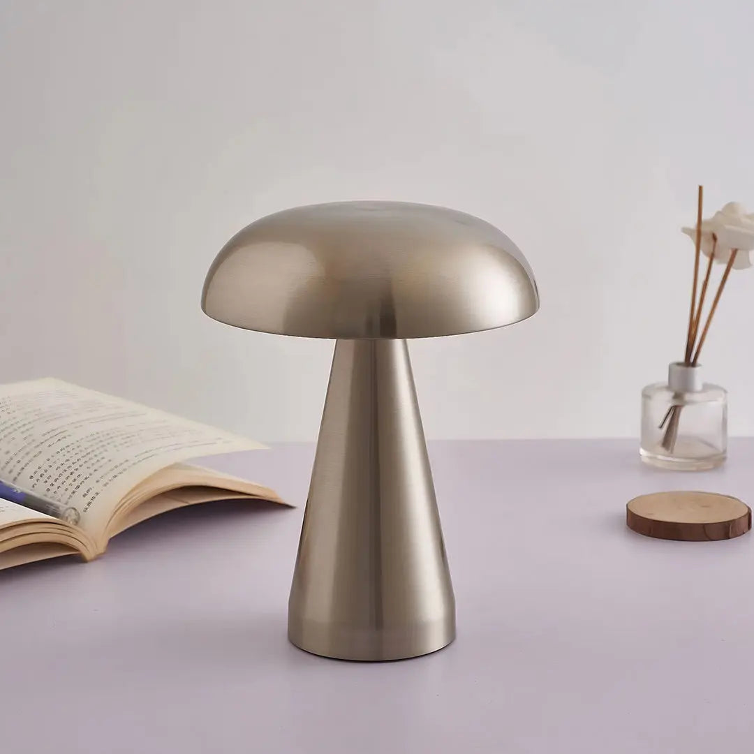 Creative Dimmable Retro Metal Mushroom Table Lamp - Iron Design Luxe