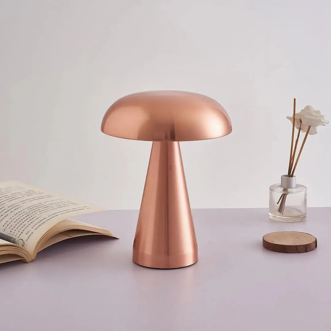 Creative Dimmable Retro Metal Mushroom Table Lamp - Iron Design Luxe