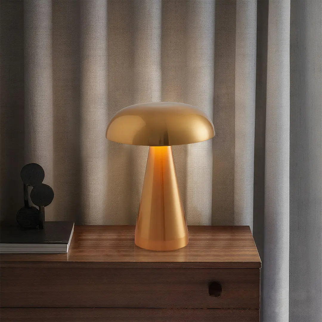 Creative Dimmable Retro Metal Mushroom Table Lamp - Iron Design Luxe