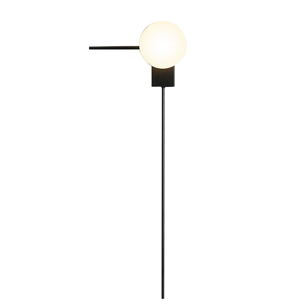 Spherical Frosted Glass Wall Sconce — Black Metal, Mid-Century Retro, G9 5W