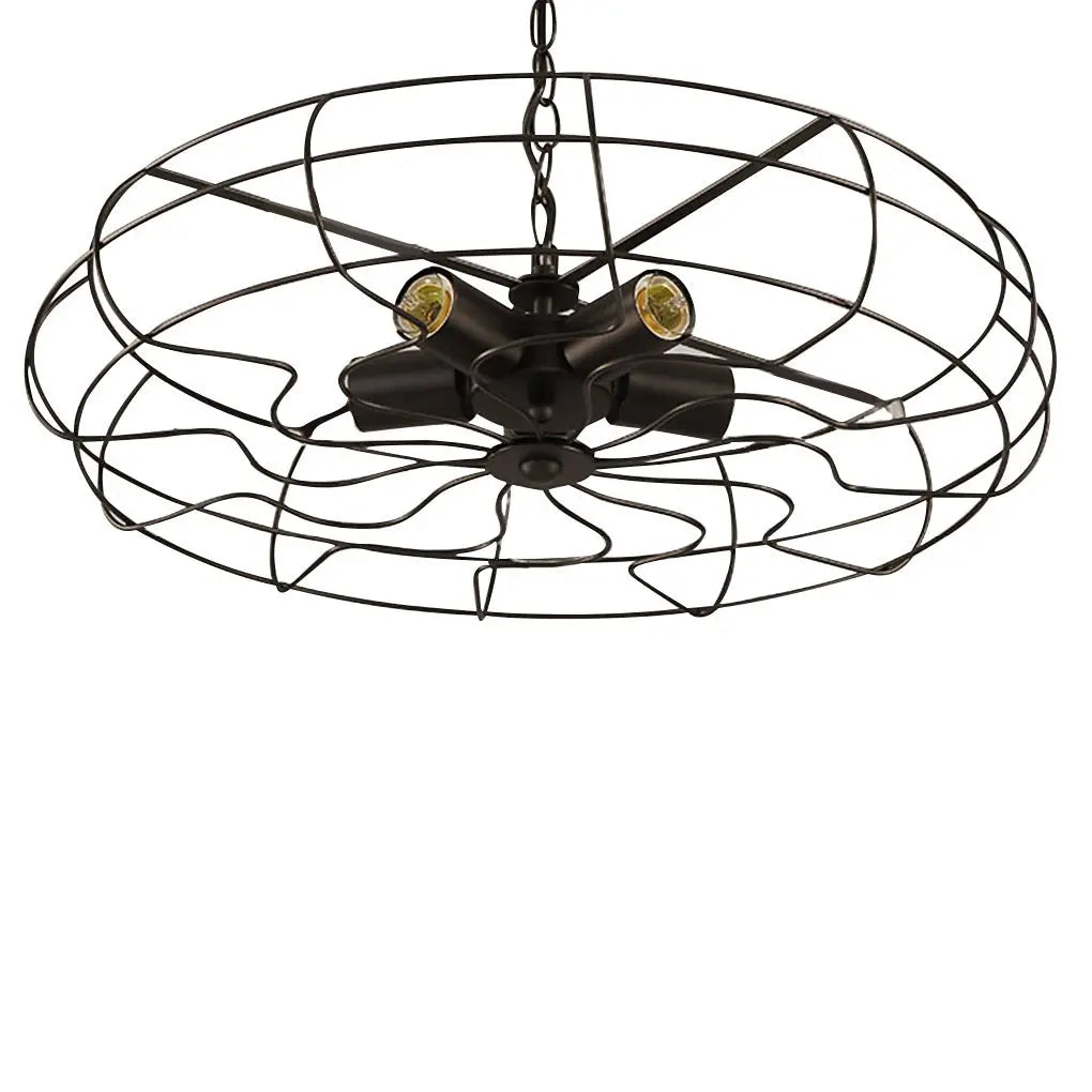 Industrial Ceiling Fan Chandelier with Retro Nostalgic Design for Cafes and Restaurants Luxe