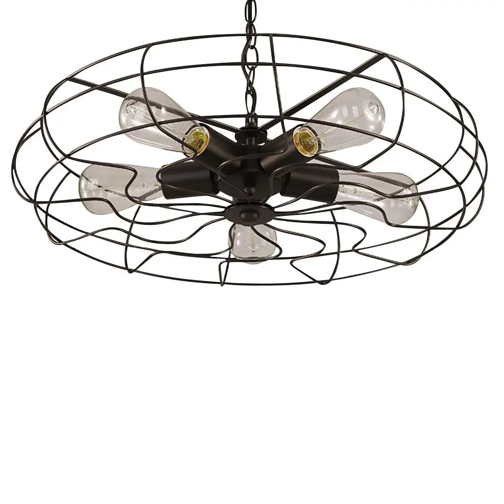 Industrial Ceiling Fan Chandelier with Retro Nostalgic Design for Cafes and Restaurants Luxe