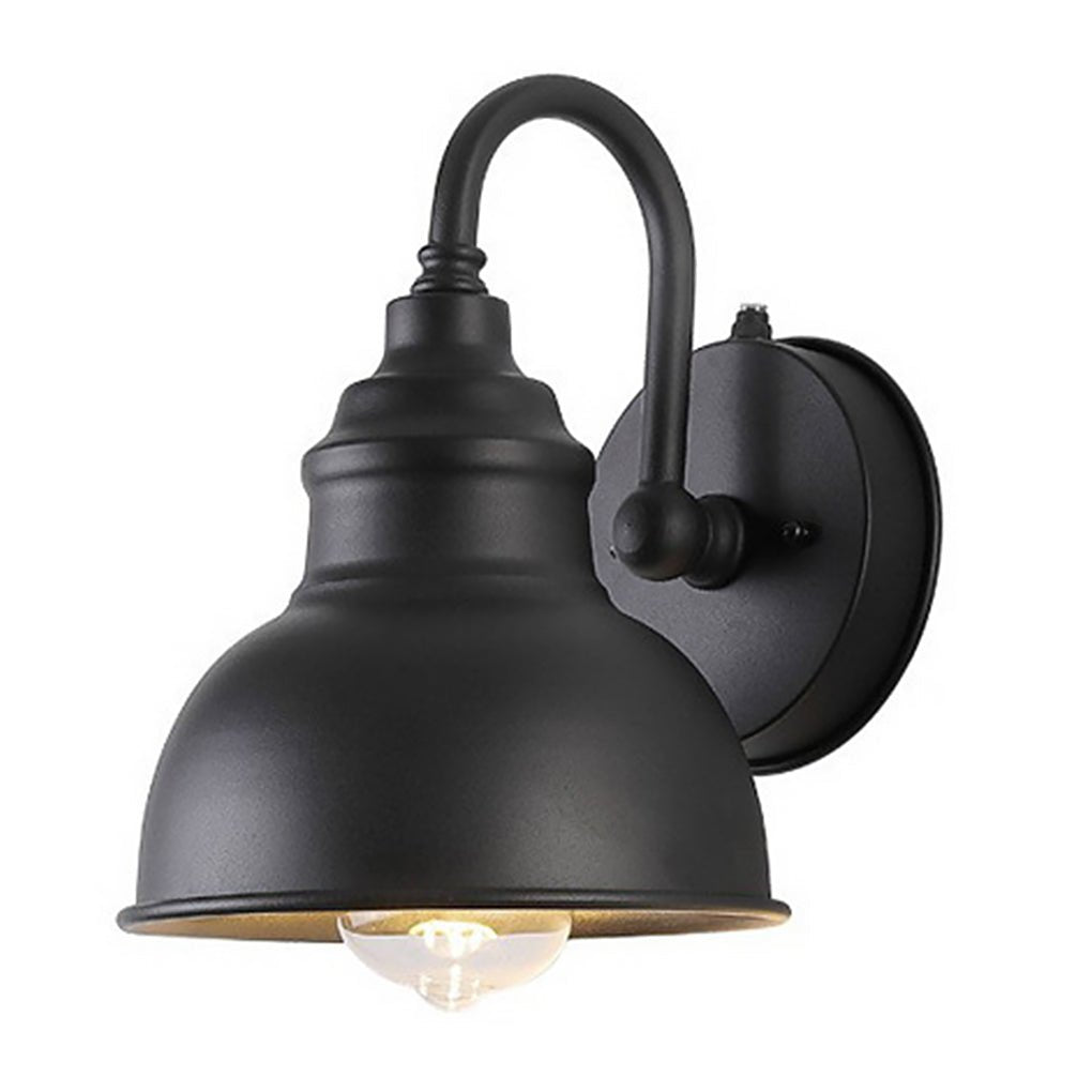 Retro Outdoor Wall Sconce — Black Iron and Aluminum, E27, Light Sensor, IP65 Weatherproof