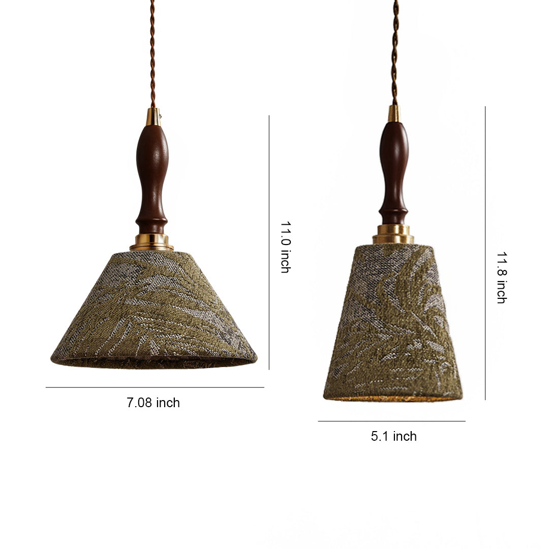 French Country Olive Green Metal Pendant — E27, 7W LED, 59.1" Adjustable Chain, 1-Light