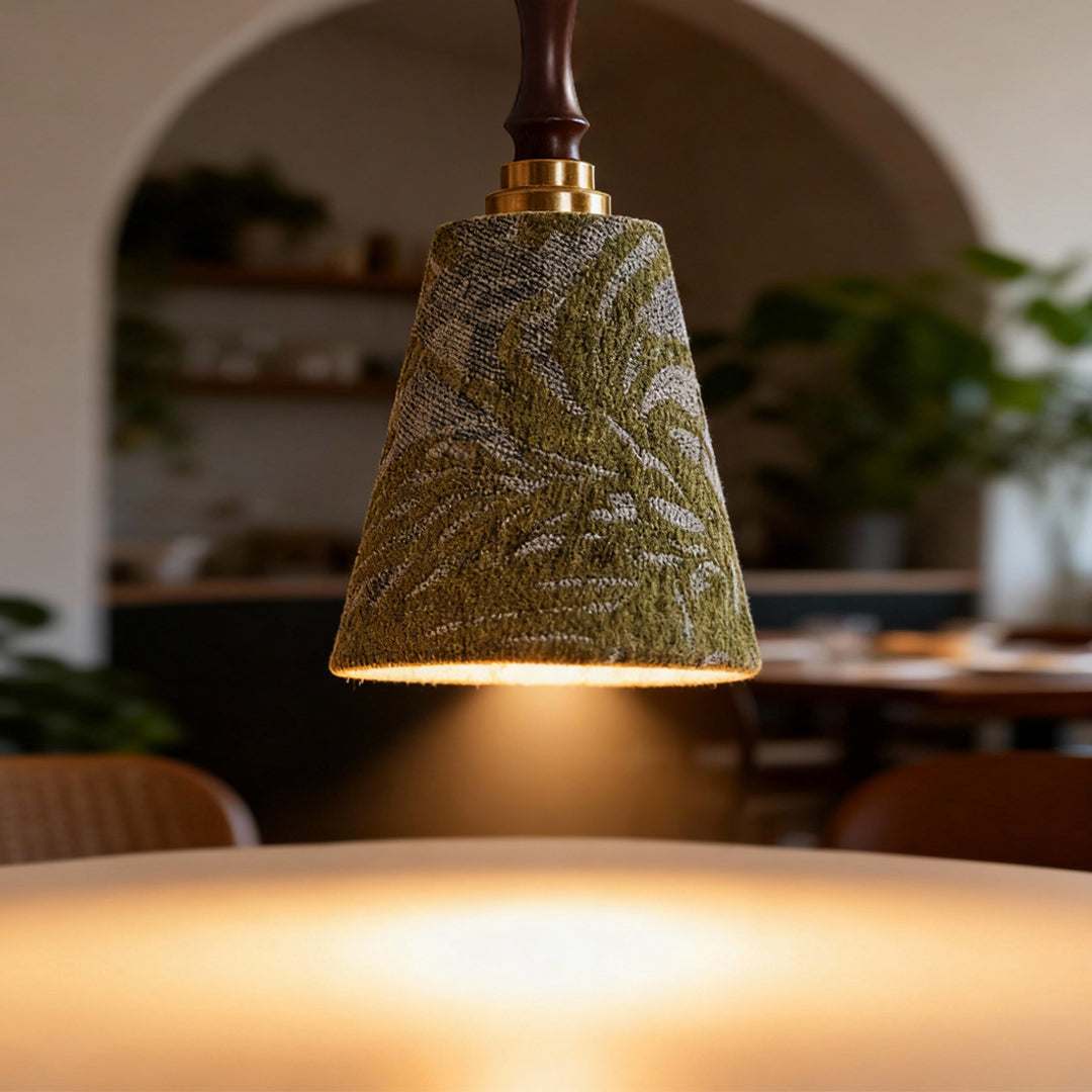 French Country Olive Green Metal Pendant — E27, 7W LED, 59.1" Adjustable Chain, 1-Light