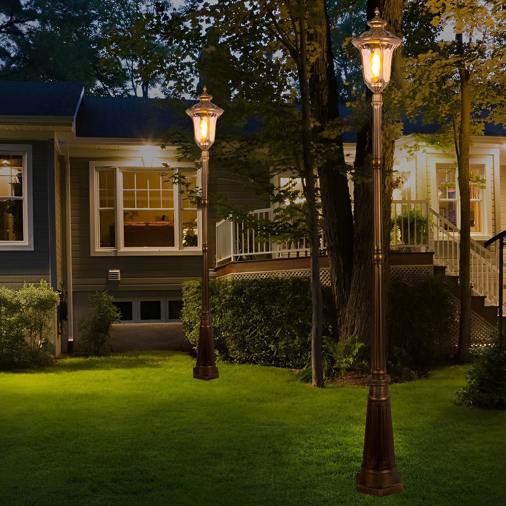 Retro European Bronze Outdoor Post Light — Die-Cast Aluminum, E27 LED, IP55 Waterproof, Hardwired