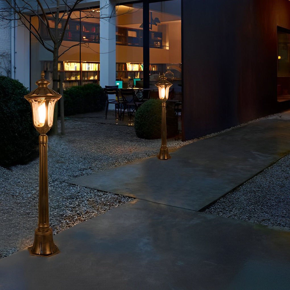 Retro European Bronze Outdoor Post Light — Die-Cast Aluminum, E27 LED, IP55 Waterproof, Hardwired