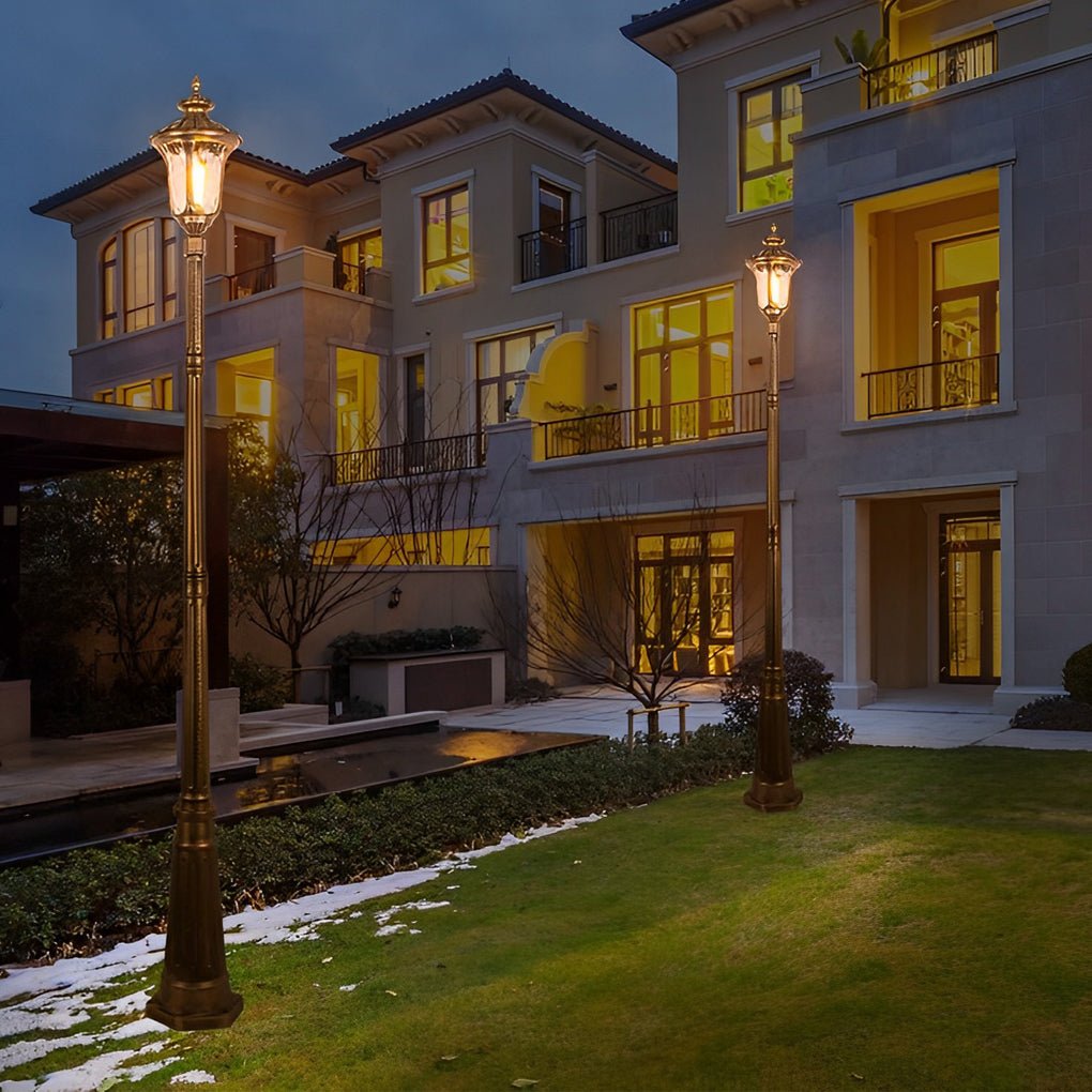 Retro European Bronze Outdoor Post Light — Die-Cast Aluminum, E27 LED, IP55 Waterproof, Hardwired