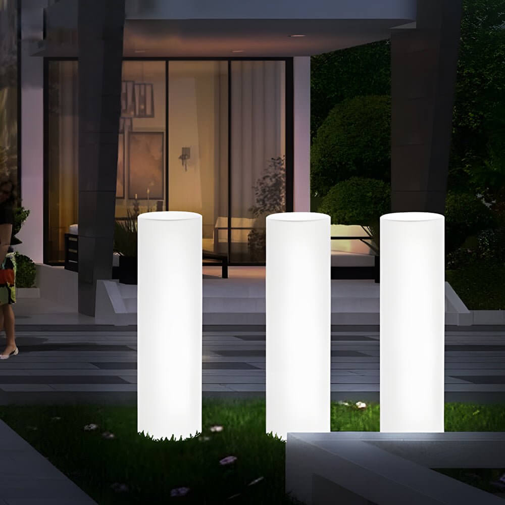 rgb color changing cylinder pe led outdoor floor lamp with remote control