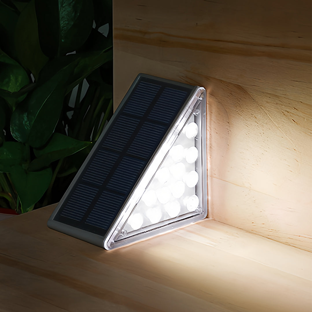 RGB Solar Step & Deck Lights, 4-Pack — ABS/PC, LED, IP65 Weatherproof, Warm White + 7-Color Mode, Auto Dusk-On