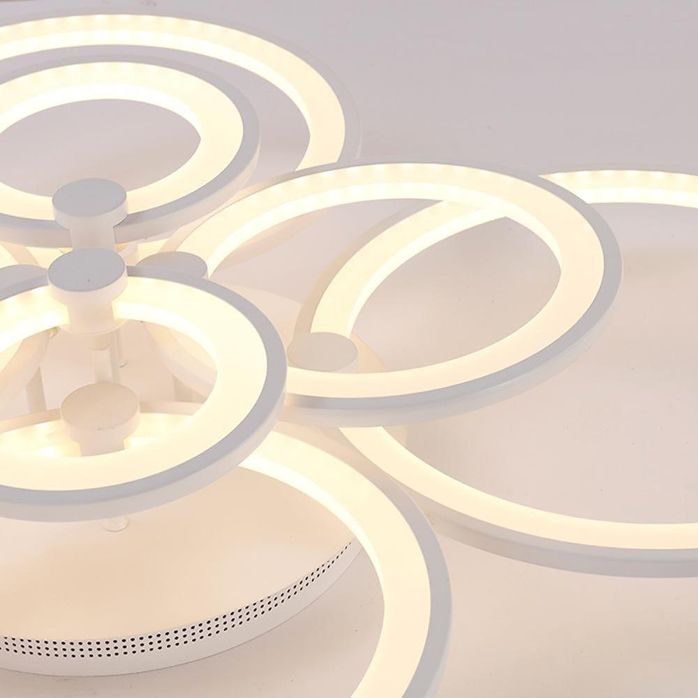 Multi-Ring Flush-Mount Ceiling Light — Metal and Acrylic, Dimmable LED, 3000K–6000K, 31" Wide