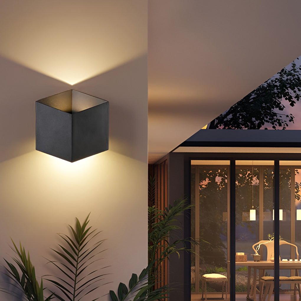 Modern Square Waterproof LED Outdoor Wall Lights with Up and Down Lighting