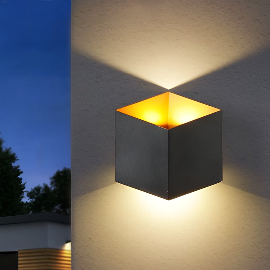 Modern Square Waterproof LED Outdoor Wall Lights with Up and Down Lighting