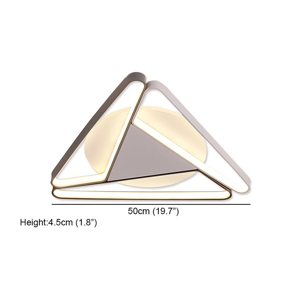 Geometric LED Flush-Mount Ceiling Light — Metal & PVC, 3-Light, 14W, 20" Diameter, Modern