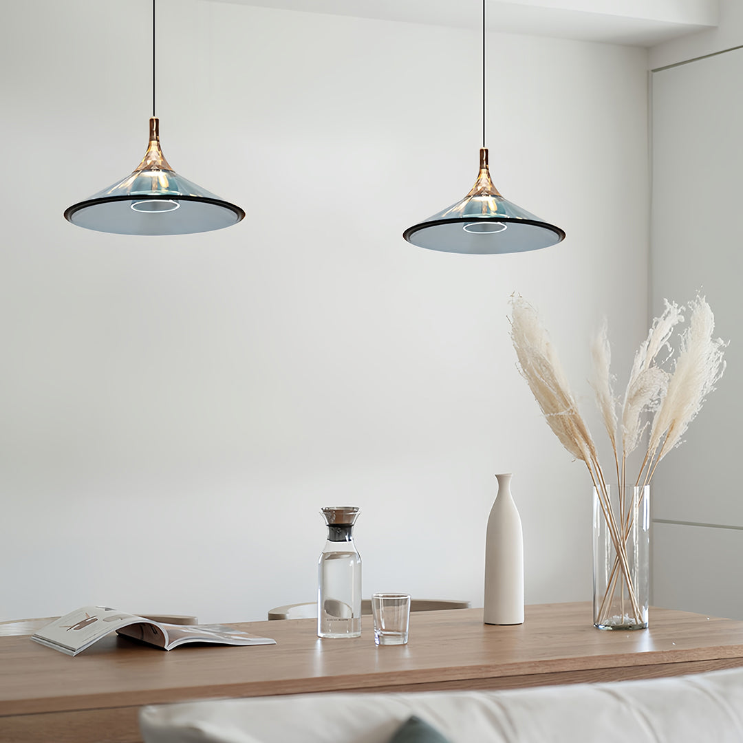 Rise-and-Fall Mini Pendant — Aluminum and Acrylic, 5W LED, 1.8m Adjustable Cord, Morandi Color Options