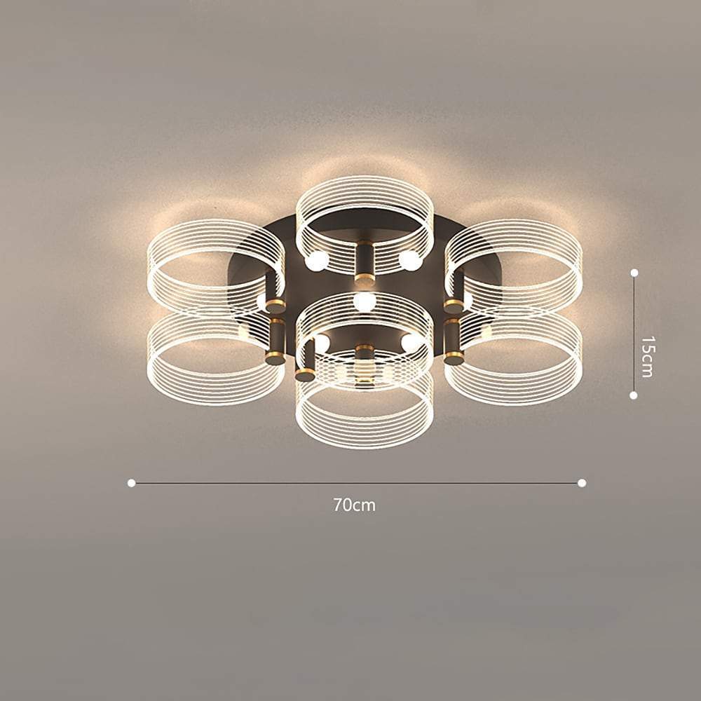 Modernist Circles LED Flush-Mount Ceiling Light — Metal, 3/5/7/12-Light, 20"–31", Warm White or Daylight