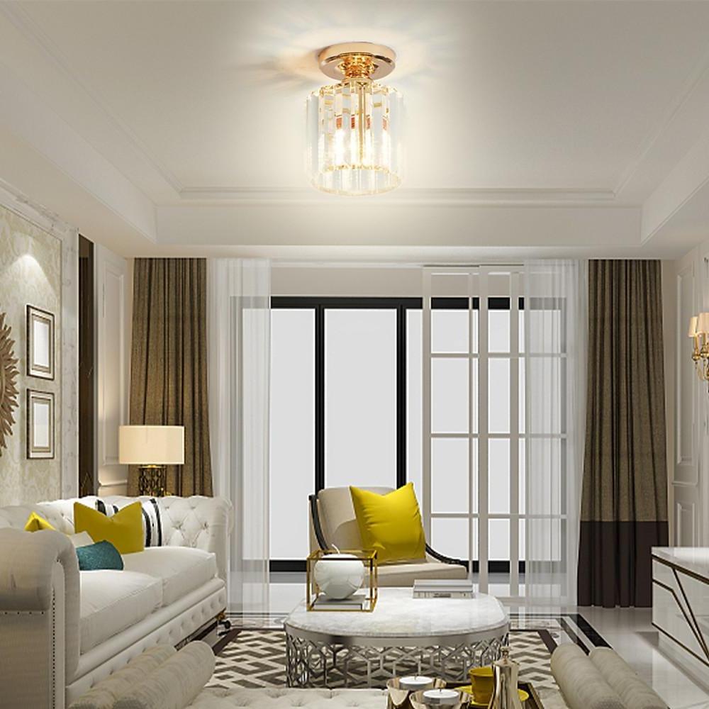 Modern Semi Flush Mount Ceiling Lights with Crystal Foyer Design