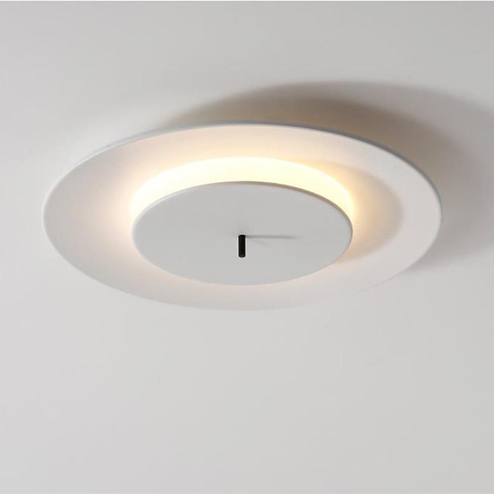 2-Circle LED Flush-Mount Ceiling Light — Aluminum, 12W, 3000K–5000K, 18" Diameter