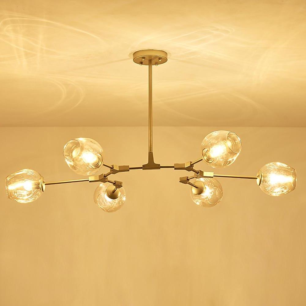 Molecule Sputnik Chandelier — Blown Glass, Metal, 6-Light, 55" Wide, E26/E27