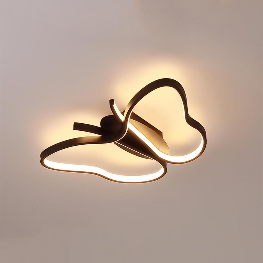 Butterfly LED Flush-Mount Ceiling Light — Metal and PVC, 30W, 3000K / 6000K, 20" × 14"