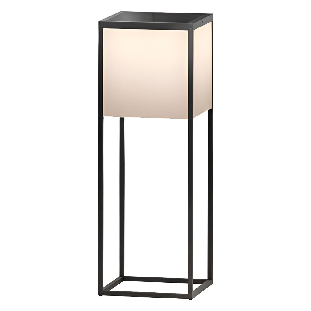 robust stainless steel frame square solar post light with acrylic lampshade
