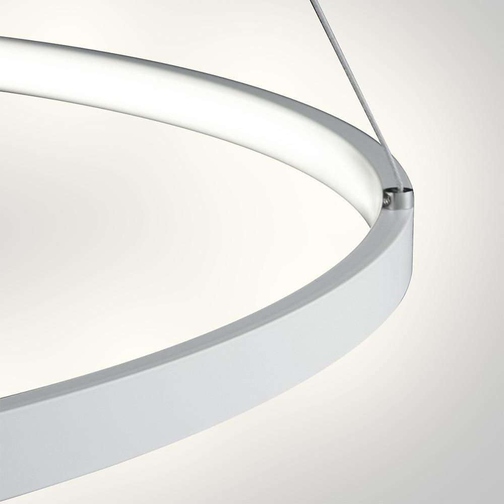 Round Geometric Single-Ring Pendant Chandelier — Black Metal & Acrylic, 30W LED, Dimmable 3000K–6000K, Remote, 31"