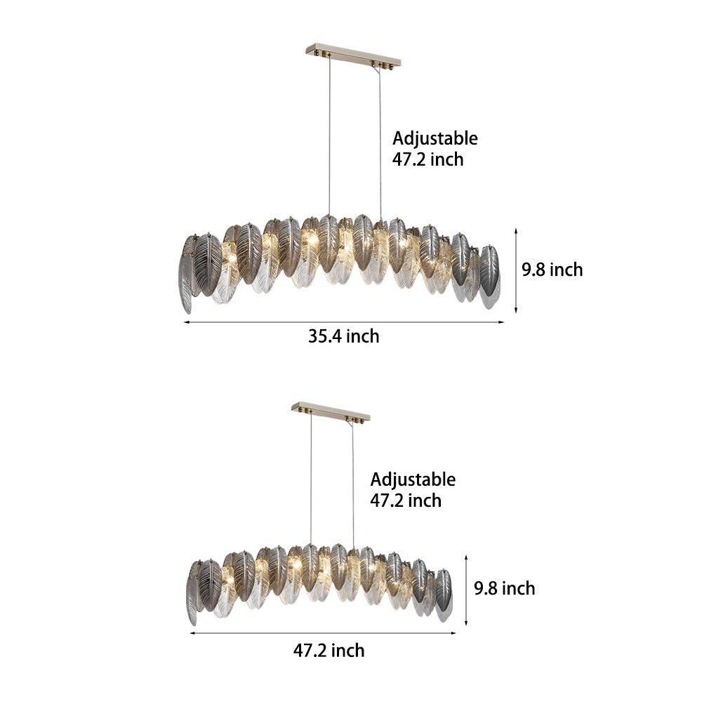 Feather Glass Chandelier — G9, Three-Step Dimming (3000K / 4500K / 6000K), Multiple Sizes