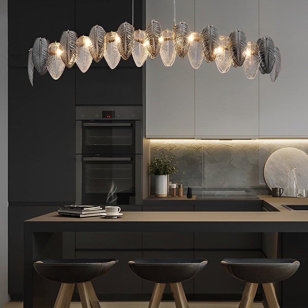 Feather Glass Chandelier — G9, Three-Step Dimming (3000K / 4500K / 6000K), Multiple Sizes