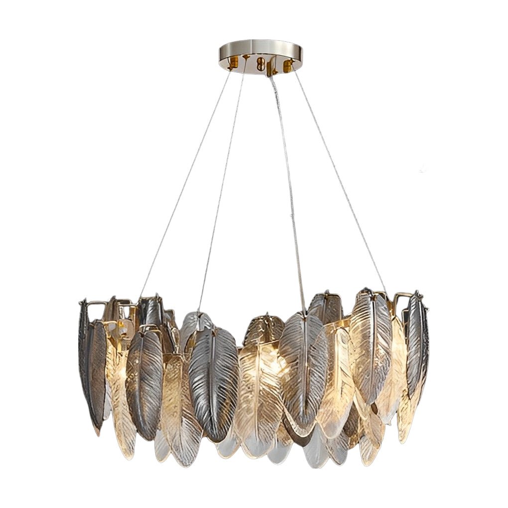 Feather Glass Chandelier — G9, Three-Step Dimming (3000K / 4500K / 6000K), Multiple Sizes