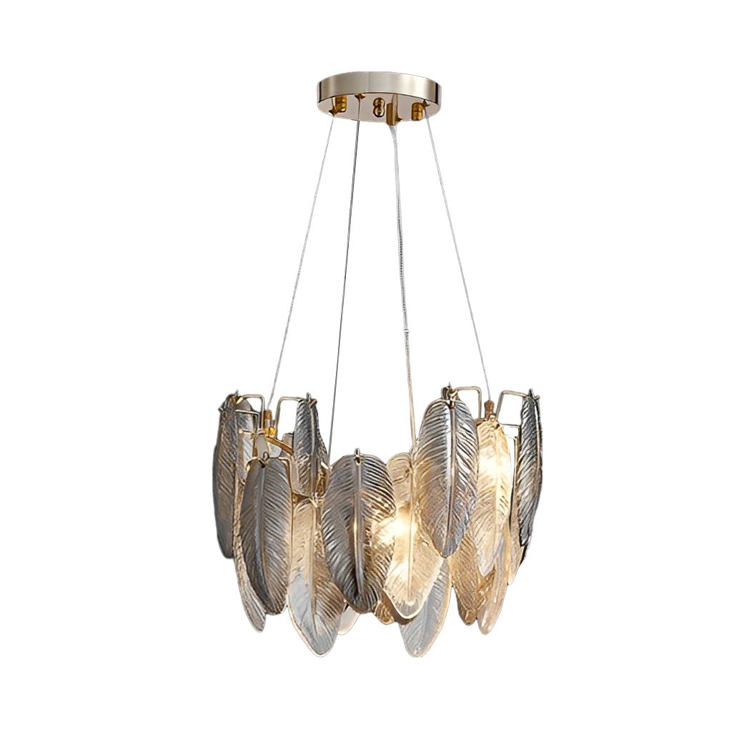 Feather Glass Chandelier — G9, Three-Step Dimming (3000K / 4500K / 6000K), Multiple Sizes