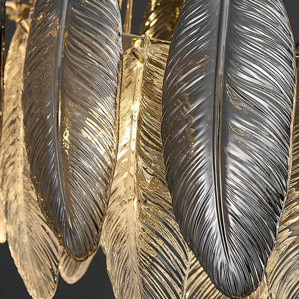 Feather Glass Chandelier — G9, Three-Step Dimming (3000K / 4500K / 6000K), Multiple Sizes