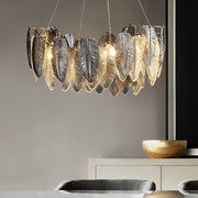 Feather Glass Chandelier — G9, Three-Step Dimming (3000K / 4500K / 6000K), Multiple Sizes