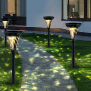romantic pathway lighting outdoor solar led post lights with water glass lens