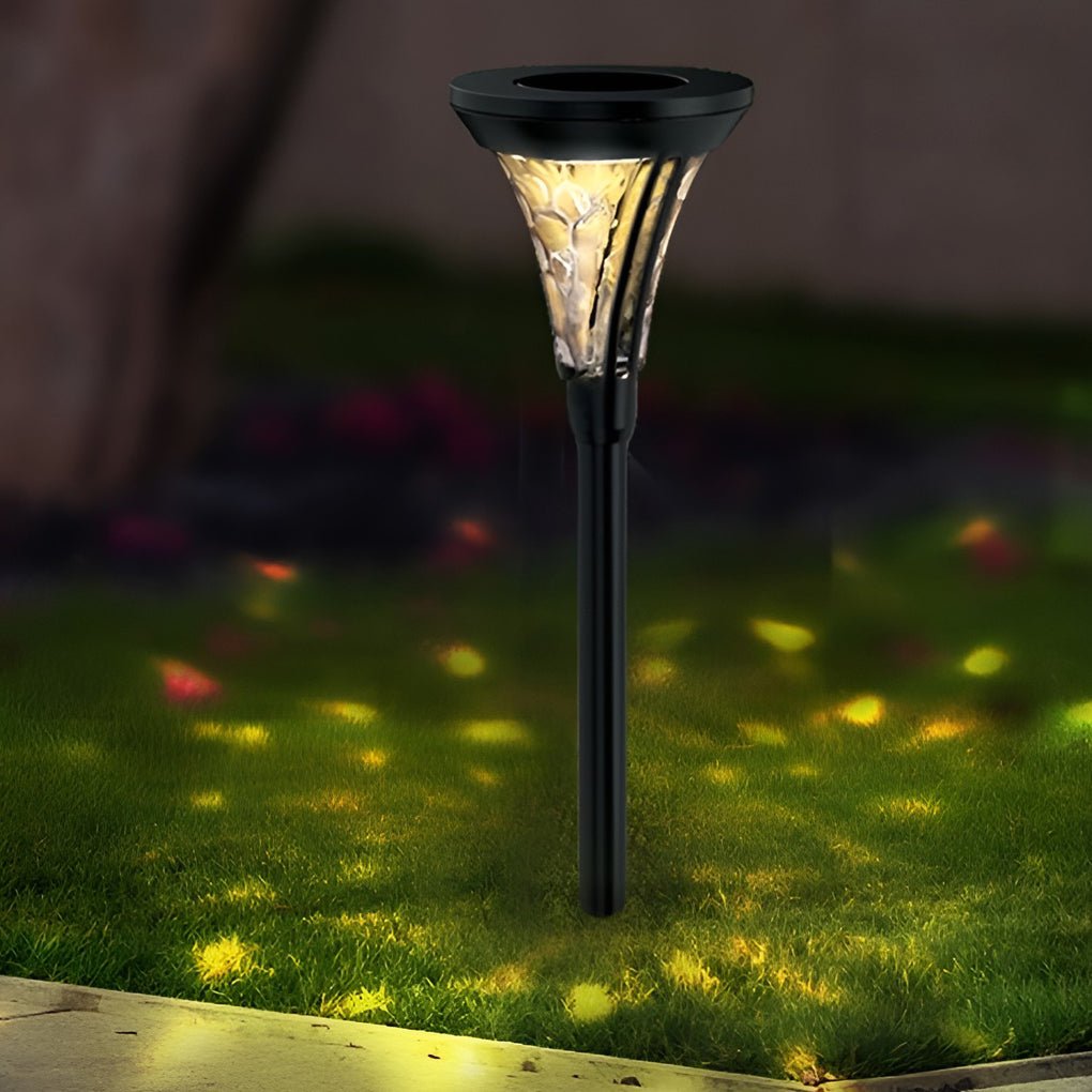 romantic pathway lighting outdoor solar led post lights with water glass lens