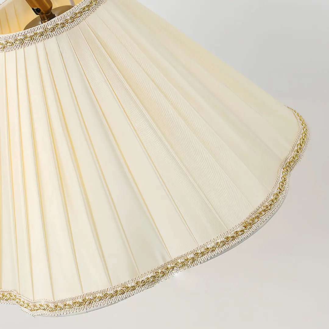 Elegant American Retro Standing Lamp with Walnut Base and Fabric Shade Luxe