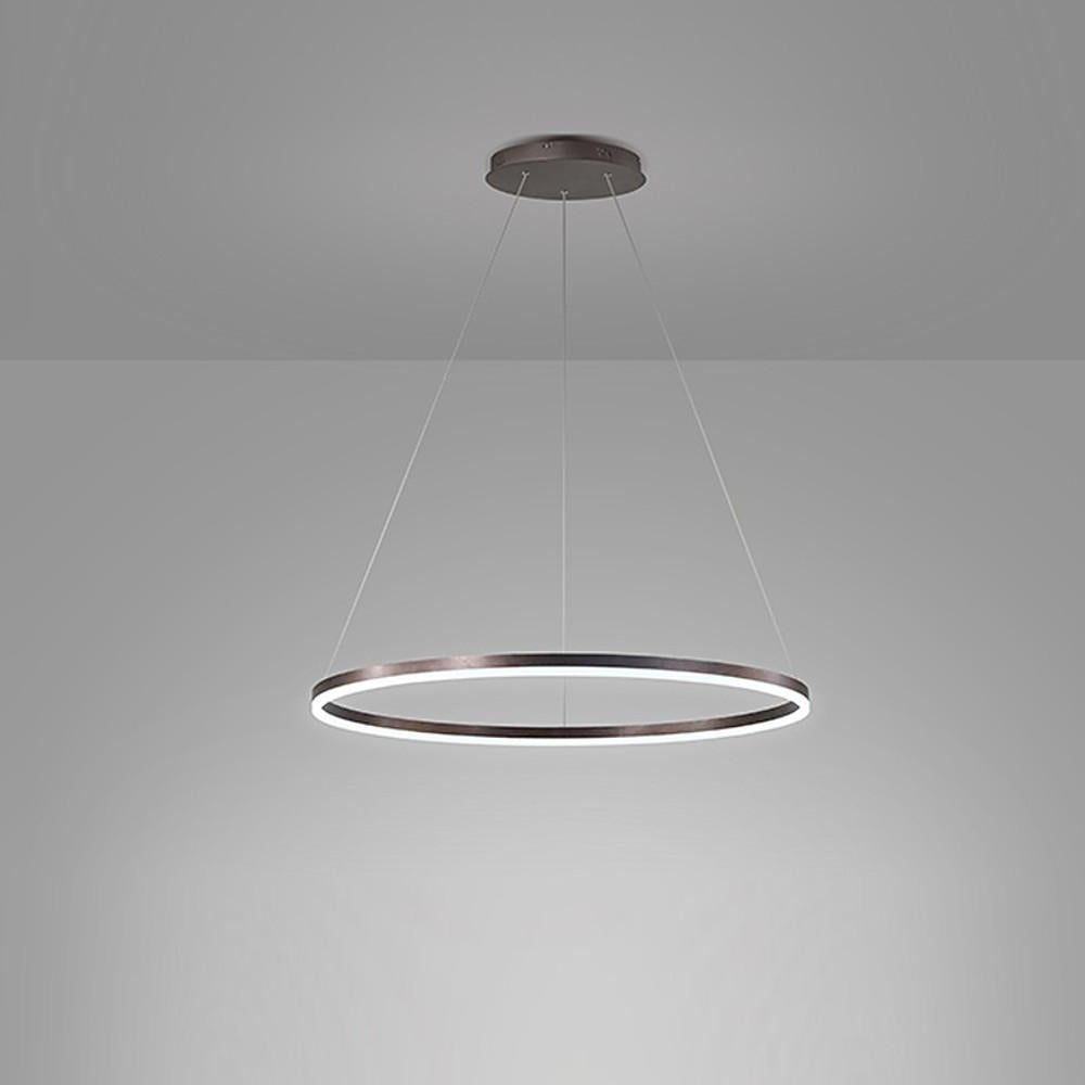 Modern Black LED Ring Chandelier — Aluminum, Acrylic Diffuser, Three-Color Dimmable, 16"/24"/31"