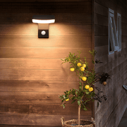rotatable black outdoor wall light with motion sensor