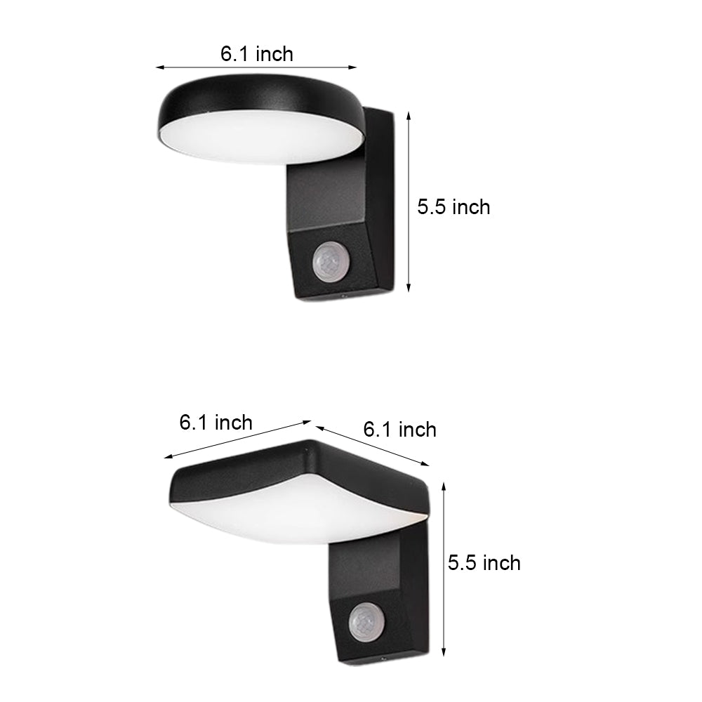 rotatable black outdoor wall light with motion sensor