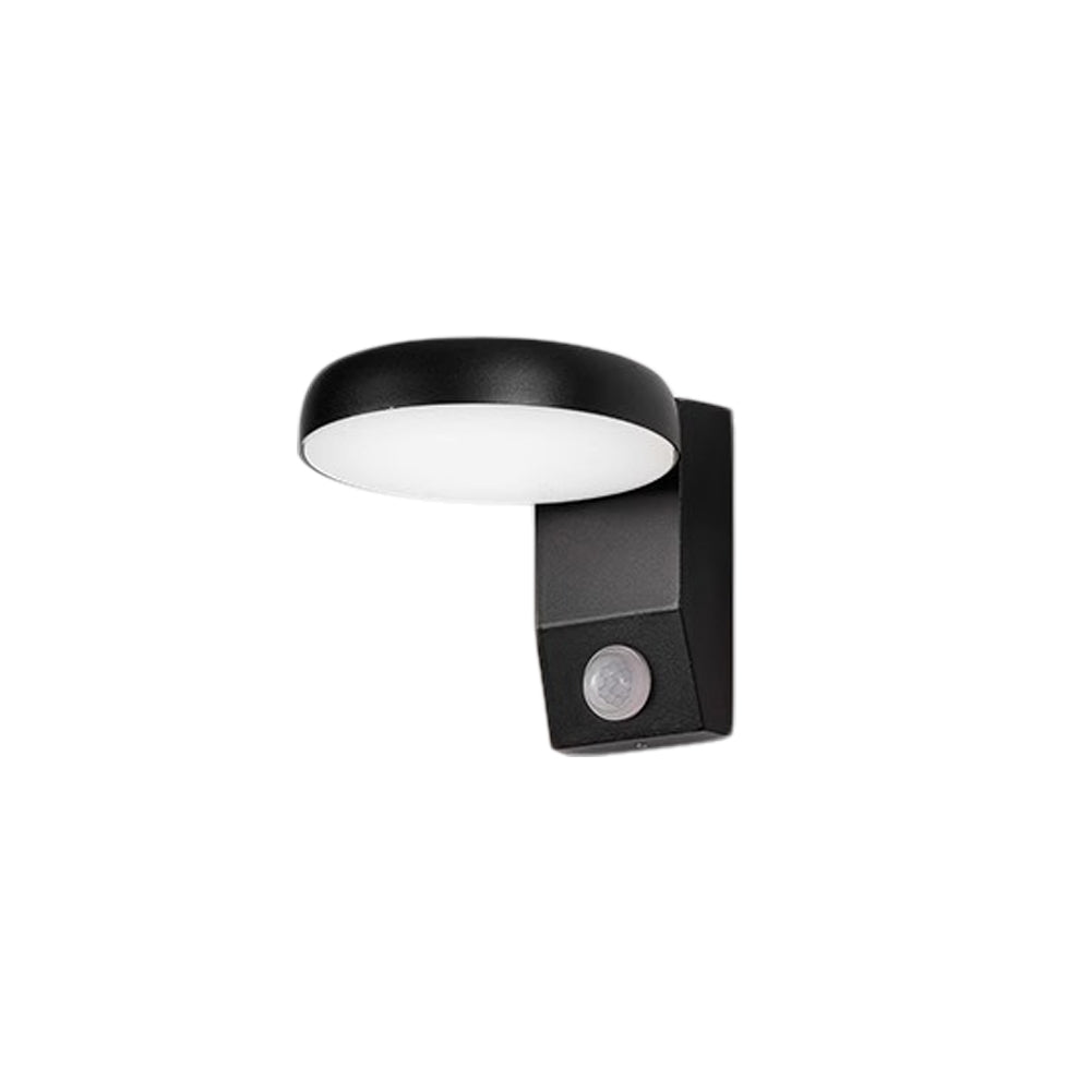 rotatable black outdoor wall light with motion sensor