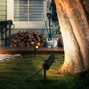 Adjustable LED Landscape Spotlight — Die-Cast Aluminum & Glass, Matte Black, IP54 Weatherproof, Rotatable Head