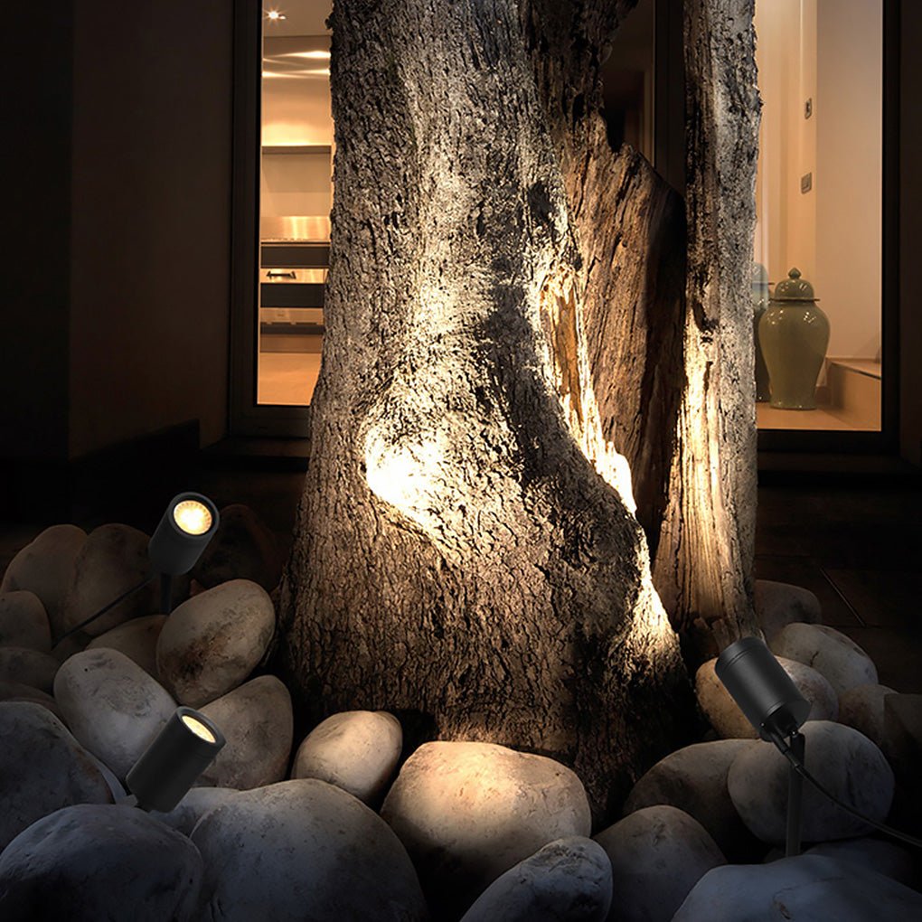 Adjustable LED Landscape Spotlight — Die-Cast Aluminum & Glass, Matte Black, IP54 Weatherproof, Rotatable Head