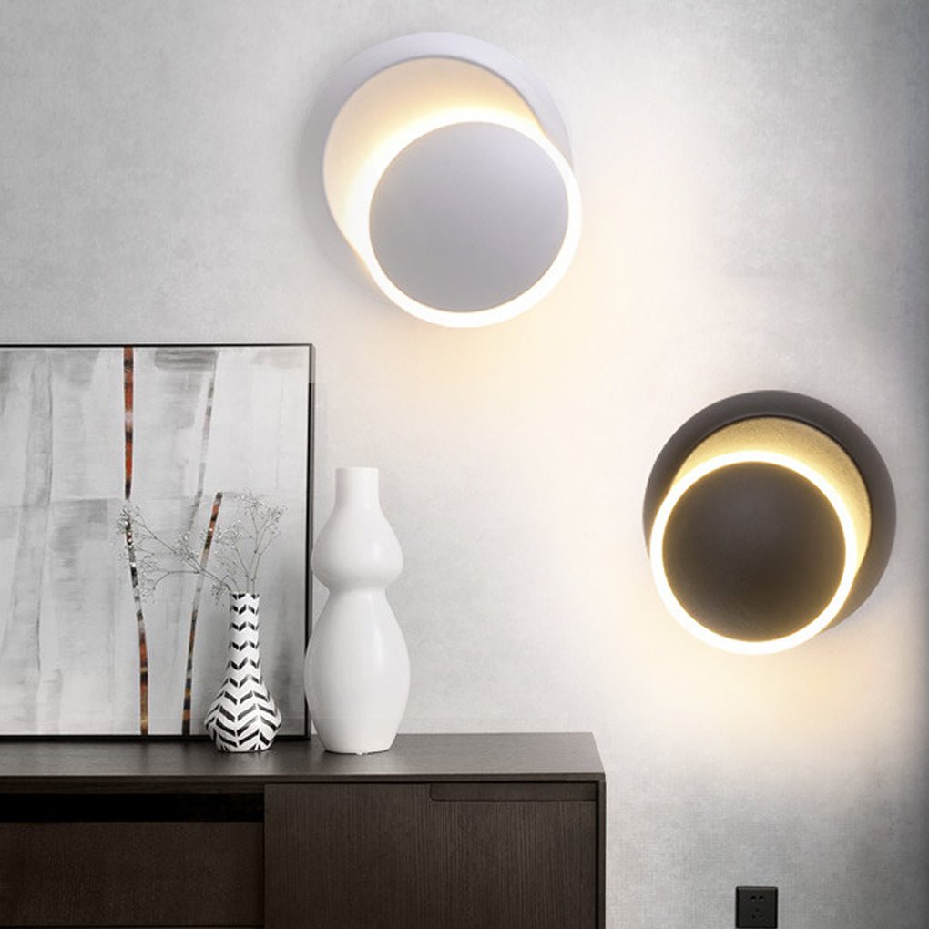 rotatable round led wall lights in nordic minimalist style for living rooms dining rooms and cafes