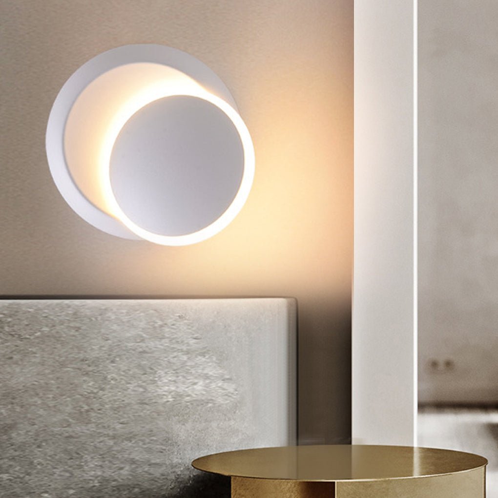 rotatable round led wall lights in nordic minimalist style for living rooms dining rooms and cafes