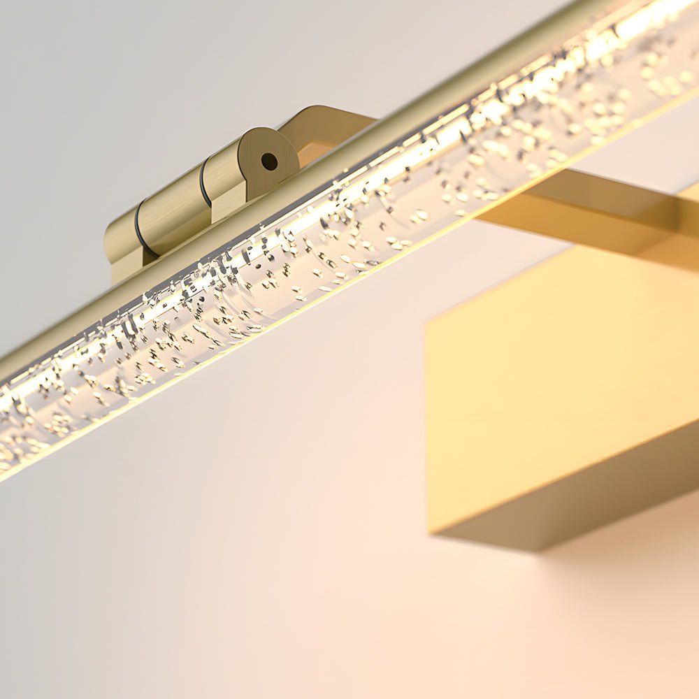 Modern Rotatable Vanity Light Bar — Seeded Acrylic, Iron & Aluminum, LED, Three-Step Dimming, 3000K/4500K/6000K